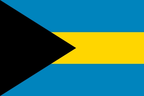 バハマの国旗のイラスト