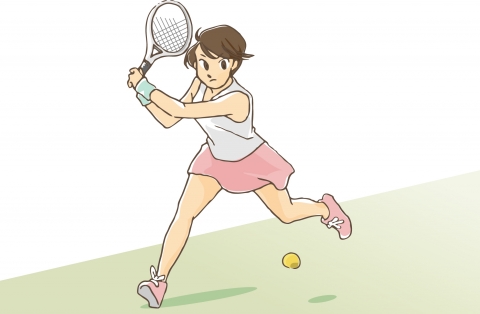女性テニスプレイヤーのイラスト
