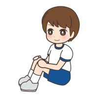 体育座りをする男の子のイラスト
