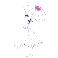 傘をさしている女性のイラスト