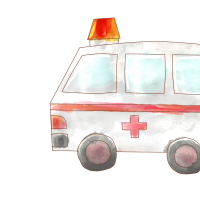 救急車のかわいらしいイラスト