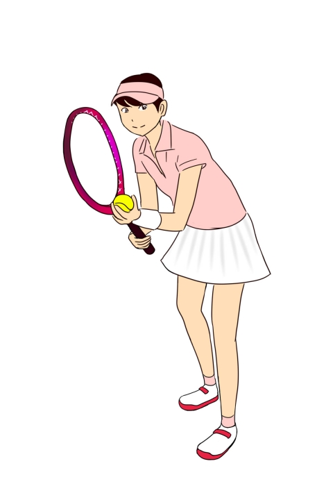 テニスをする女性のイラスト