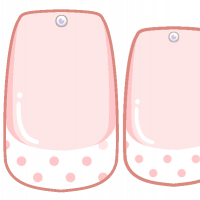 ピンクと白のつけ爪（ネイル）のイラスト
