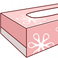 ティッシュの箱がピンクでかわいいイラスト