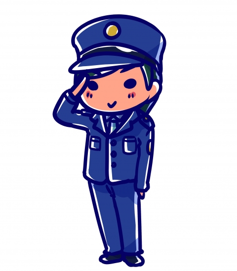警察の制服を着ている男性のイラスト