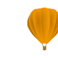 熱気球の色が黄色のイラスト