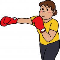 ボクシングしている女性のイラスト