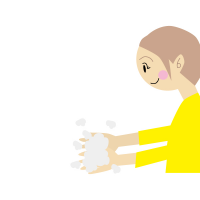 手をよく洗っている女性のイラスト