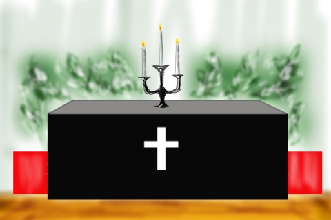 キリスト教式葬儀イメージのイラスト