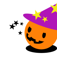 帽子かぶったハロウィンかぼちゃのイラスト