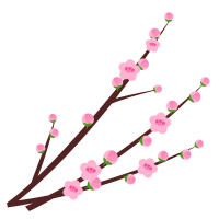 ひなまつり桃の花のイラスト