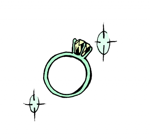 キラリと光る指輪のイラスト