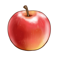 リンゴ１個のイラスト