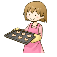 クッキーを焼く女の子のイラスト