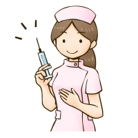 看護師が注射器を持っているイラスト