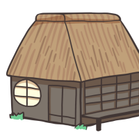藁葺き屋根のイラスト