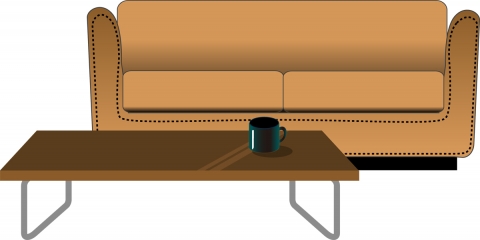 シックなソファとテーブルのイラスト