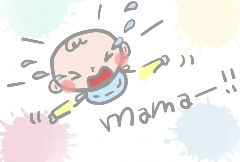 赤ちゃんがママを泣き叫んで求めているイラスト
