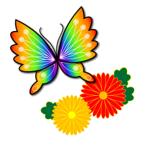 カラフルな蝶のイラスト