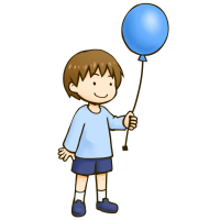 風船を持つ男の子のイラスト