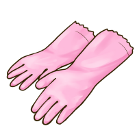 ゴム手袋がピンク色のイラスト