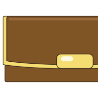 茶色い長財布のイラスト
