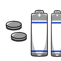 乾電池とボタン電池のイラスト