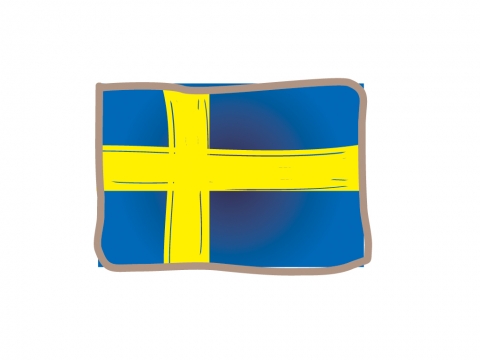 かわいいスウェーデンの国旗イラスト