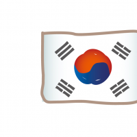 かわいい韓国の国旗イラスト