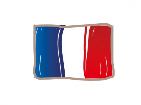 かわいいフランスの国旗イラスト