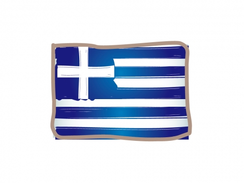 かわいいギリシャの国旗イラスト