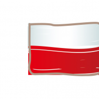 かわいいポーランドの国旗イラスト