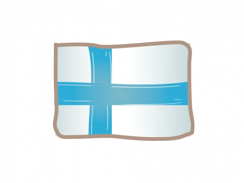 かわいいフィンランドの国旗イラスト
