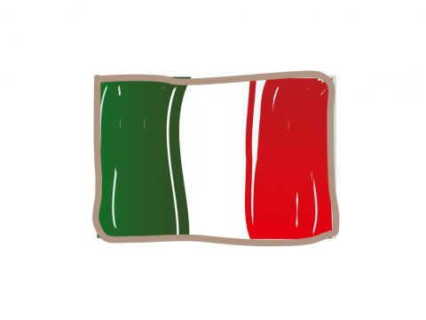 かわいいイタリアの国旗イラスト