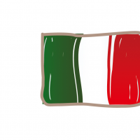 かわいいイタリアの国旗イラスト