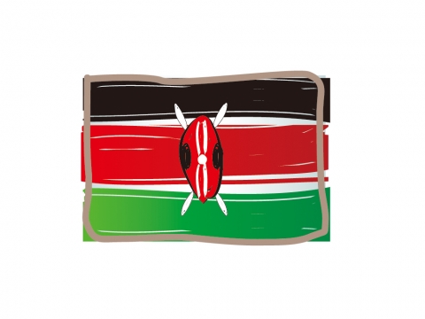 かわいいケニアの国旗イラスト