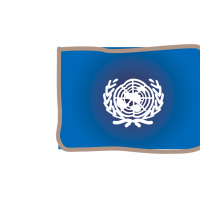 かわいい国際連合の旗イラスト
