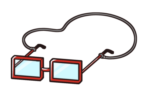 グラスコードのついた眼鏡のイラスト