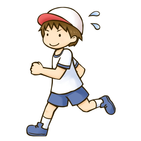 走る運動着姿の男の子のイラスト