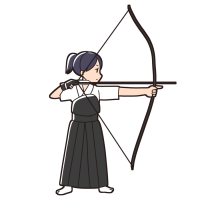弓を射る女性のイラスト