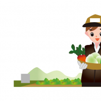 野菜農家の男性のイラスト