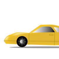 黄色いスポーツカーのイラスト