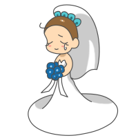 結婚式で感動して泣いている花嫁のイラスト