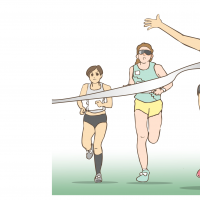 女性のマラソン選手のイラスト