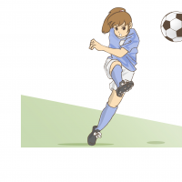 女性のサッカー選手のイラスト