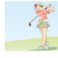女性ゴルファーのイラスト