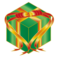 緑のプレゼントBOXのイラスト