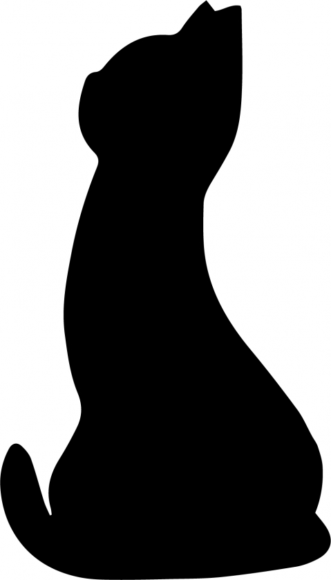 黒猫のシルエットを描いたイラスト