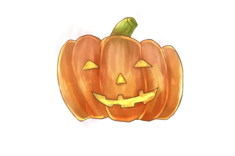 ハロウィンのかぼちゃの不気味なイラスト