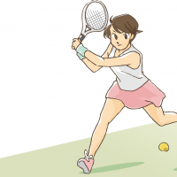 女性テニスプレイヤーのイラスト